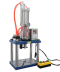 The Workshop Beast Heavy Duty Pneumatic Punch Press Machine With Adjustable Cylinder Stroke And Digital Controls For Tough Metal Fabrication Jobs 110V, side view with digital controls and air cylinder.