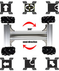 Metal 4WD robot car chassis kit with 97mm mecanum wheels; omni-directional DIY RC platform.