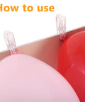 Totally Awesome 40 Pack Balloon Arch Clips Set With 2.4 Inch Plastic Spring Clamps For Party Decor Backdrops And Crafts That Stay Hidden, clear clips holding pink and red balloons