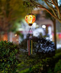 Solar Wind Chimes For Outdoors Featuring Cardinal Hot Air Balloon Glass Wind Chimes With Flickering Flame Night Light Music for garden
