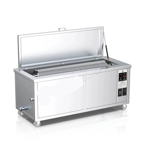 High Capacity 360L Ultrasonic Cleaner For Industrial Parts Removal, stainless steel design with lid, designed for heavy duty cleaning.