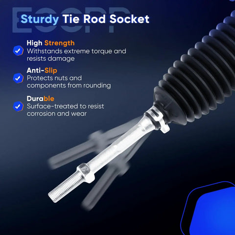 Tie rod end from Hydraulic Power Steering Rack and Pinion Assembly with 2 Tie Rod Ends for Toyota Highlander and Lexus RX