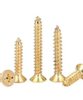 Brass Phillips Countersunk Head Self Tapping Wood Screws M5x25 5 Pack for tight hidden joints, dual end thread design