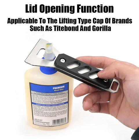 Built Tough Stainless Steel Glue Spreader And Notched Adhesive Applicator For Smooth Woodworking Projects durable tool opening glue bottle lid.