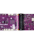 Hands On Programmable Robot Kit With Raspberry Pi RP2040 For STEM Learning, Drag And Drop Graphical Coding, No Fuss Assembly, Obstacle Avoidance, Line And Light Tracking, Sumo Battle Modes, Scratch Robot purple robot PCB boards with battery holder