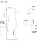 Diagram of Two Function Shower Faucet Set With Wall Mount High Pressure Brass Valve And Rough In Included Handheld Showerhead 10 Inch Round Rainfall Shower Head Brushed Nickel Finish SUS304 Stainless Steel Construction Premium Bathroom Upgrade