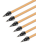 Aluminum Crossbow Bolts For Pistol Crossbows 6.3 Inch Shafts With Sharp Broadhead Tips, 50-80 Lb Beast Mode, 6 Pack, Gold Finish