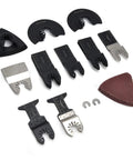 Workhorse Oscillating Saw Blades Kit For Multitool with high carbon steel blades, sandpaper, and accessories on white background