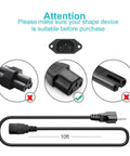 Diagram showing 10 Ft 3 Prong AC Power Cord Universal Cable For Treadmills, TVs, Monitors, And Computers, 110-125V, NEMA 5-15P To C13