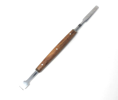 Precision 3D Print Clean Up Tool Kit, 3 piece double ended scraper with wooden handle, used for removing support material on 3D prints.