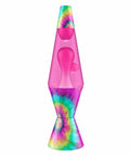 Bubblegum Pink Tie Dye Spiral Lava Lamp With 14.5 Inch Tall Aluminum Base And Cap 25W Bulb Included Classic Vintage Liquid Motion Lamp