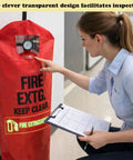 Six Pack Fire Extinguisher Covers For 13 To 20 Lb Units Heavy Duty Thick Protective Sleeves Scratch Resistant Protection With Quick Release For Easy Removal Weather Resistant 18 By 26 Inches covering red fire extinguisher