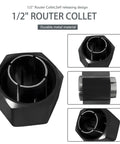 Two Size One Half Inch And One Quarter Inch Pro Grade Router Collet Set For Dewalt Bosch And Hitachi Routers, 1/2 Inch Detail