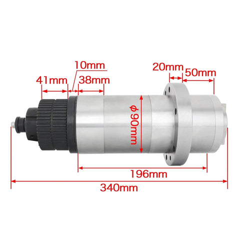 CNC ATC Spindle With Automatic Tool Change BT30 Five Bearing 6000rpm High Torque For Milling Tables, with dimensions labeled