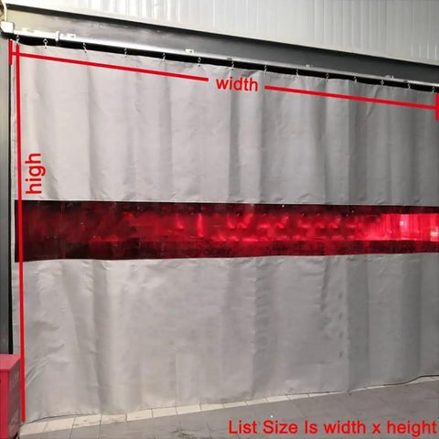 Heavy Duty Shop Ready Welding Curtain With Clear Viewing Window, Battle Hardened Fire Resistant Partition Screen, Zero Fuss Spark Guard And Molten Metal Barrier For Pro Shops And Weekend Garage Builds, Gray 16X8 Ft