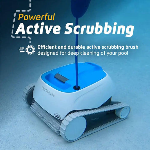 Proteus DX3 Automatic Robotic Pool Vacuum Cleaner With Wall Climbing And Active Scrubber Brush for in-ground pools