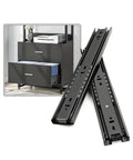 Side Mount Ball Bearing Drawer Slides 14 Inch 35cm Silent Hydraulic Damping Three Section Rails Cold Rolled Steel