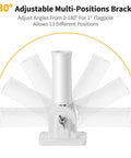 Built Tough 1 Inch Flag Pole Wall Mount Bracket With Secure Hardware Kit 180 Adjustable Premium Aluminum for flag positioning.