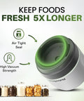 Cordless Mason Jar Vacuum Sealer with 10 Lids One Touch Auto Stop Rechargeable Food Preserver overview, keeps food fresh longer