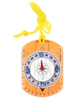 Beast Survival Compass With Lanyard For Outdoor Adventures, orange body, yellow lanyard, lightweight acrylic for hiking and camping