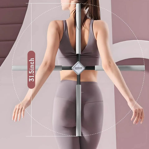 Person using Posture Corrector Stick For Back Pain Relief And Spine Alignment Upper And Lower Back Stretcher Portable Mobility Pole
