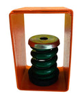 Kickass Heavy Duty Spring Hanger Vibration Isolator Kit Kills Rattle And Shake For Air Handlers 2750 Lbs Capacity 1 Inch Deflection Green spring mounted in orange housing.