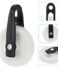 Nylon Clothesline Pulley Kit, 8 Piece Outdoor Wire Rope Pulleys With 60mm Wheels, black nylon pulley with white wheel