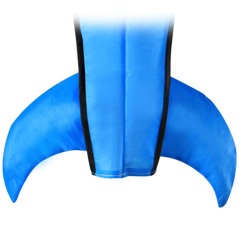 Detailed view of tail section of Large Dolphin Blue Kite Frameless Soft Parafoil Giant 3D Kite For Beach And Outdoor Fun Times Lightweight