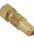 Close-up of a High Pressure Adjustable Copper Spray Nozzle For Agricultural Sprayers Farm Ready Irrigation And Crop Protection One Point Five Hole Easy Turn Control Pro Grade Watering Solution