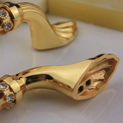 Level Up Your Cabinet Game With These Crisp 96Mm Drawer Pulls Decked Out In Glossy 24K Gold And Heavyweight K9 Crystal That Truly Bring The Hollywood Glamour Everyday - close-up view showing detail and design.