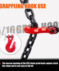 Transport Binder Chain Five Sixteenth Inch By Ten Foot Grade 80 Alloy With Clevis Grab Hooks for grappling hook use