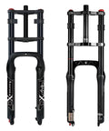 Fat Tire Bike Fork With Air Suspension Fits 20 Or 26 Inch 190mm Travel 135mm Hub Spacing Beefy Double Crown Shock Absorber QR 9mm