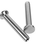 Stainless Steel Stemball Swage Dead Ends 1/8 Inch For Deck Cable Railing 20 Pack No Fuss Hidden Cable Hardware on white background