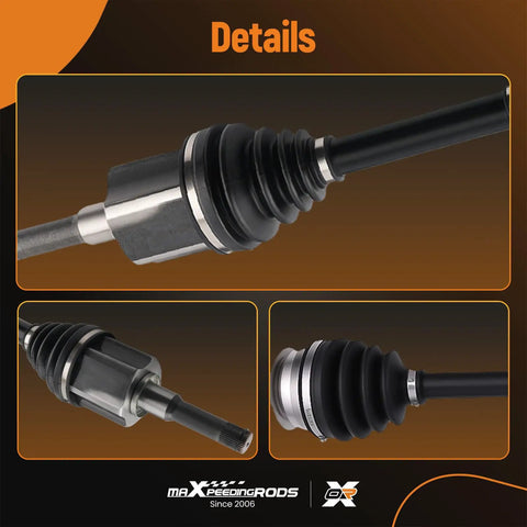 Close-up of Pair Front CV Axle Shafts Assembly For Ford Escape And Lincoln MKZ AWD showing detail and construction features.