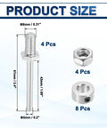 Diameter Five Sixteenth Inch And Length Two Point Four Inch Landing Gear Axle Shaft Drive Axle Nuts Four Piece Set diagram