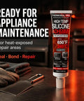 Kick Bigger Gaps With This High Temp Rtv Silicone Sealant Perfect For Oven Panel And Appliance Repair That Handles Extreme Heat Like A Boss To Keep Your Kitchen Cool, tube of high temp silicone adhesive with tool.