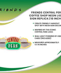 Central Perk Neon Light Wall Sign 16 Inch Replica Coffee Shop LED Hanging Decor with Friends logo and text description