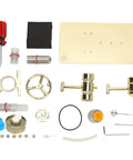 Components of Stirling Engine Model For Kids And Classrooms Easy To Assemble Physics Science Toy With Brushed Stainless Steel Base