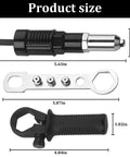 Cordless Rivet Gun Adapter Kit With 2.4mm 3.2mm 4.0mm And 4.8mm Heads showing tool sizes and components