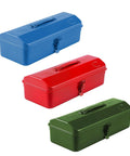 Portable Metal Tool Box With Multi Compartment Organizer, Iron Construction, Secure Locking, Anti Rust Coating, Built Tough