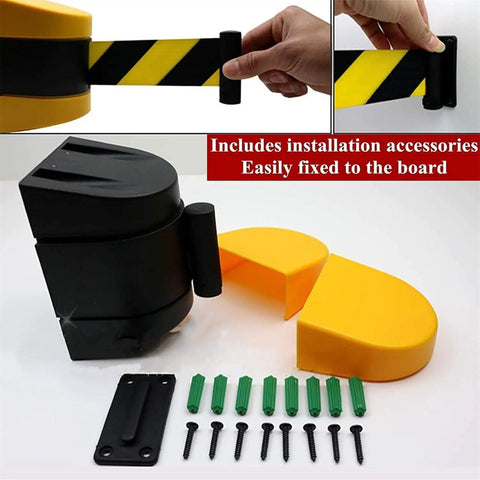 Super Slick Magnetic Retractable Barrier For Crowd Control Wall Mount With Smooth Slow Retract Belt Adjusts To 5 Meters Perfect For Retail Or Event Spaces Rock Solid Magnet Grip Holds Your Guests Tight Without Any Snapback