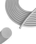 Built Tough Backer Rod Epdm Rubber Foam Caulk Saver 1/4 Inch Diameter By 16 4 Feet Grey, coiled roll and end detail.
