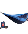 Double Deluxe Hammock 11 Ft Long, 500 Lb Capacity, Ultra Light Packable Ripstop Nylon with micro-grid weave setup outdoors
