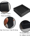 Heavy Duty Square Rubber Caster Cups 2X2 Inch Non Slip Furniture Stopper Glides Level Up Your Floor Game Keeps Couches Locked Down Smooth Protection That Actually Stays Put, showing close-up of rubber design.