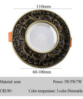 Top Shelf Retro Led Downlight 6 Pack Recessed Ceiling Lights Featuring Butter Smooth Baffle Trim, ornate design, resin material.
