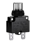 12 Amp Thermal Circuit Breaker With Push Button Reset Waterproof Button Cap Quick Connect Terminals 88 Series Built Tough For Automotive Marine And Industrial Power Systems 32VDC And 125 250 VAC black 12A unit with silver terminals