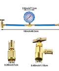 Mudder BPV31 piercing tap valve kit, 2-pack with blue hose and gauge, brass fittings for 1/4–3/8 in pipes and R134A.