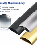 Cord Cover Aluminum Alloy Cable Raceway Kit showing durable waterproof brushed surfaces in black, silver, and gold.