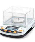 Pro Grade 500g Analytical Balance With 0.001g Readability Digital Lab Scale, featuring windshield for accurate scientific weighing.