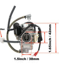 Front view of GY6 150CC Carburetor With Air Filter For Moped ATV Go Kart Scooter 125CC 150CC 4-Stroke Engines Ride Ready